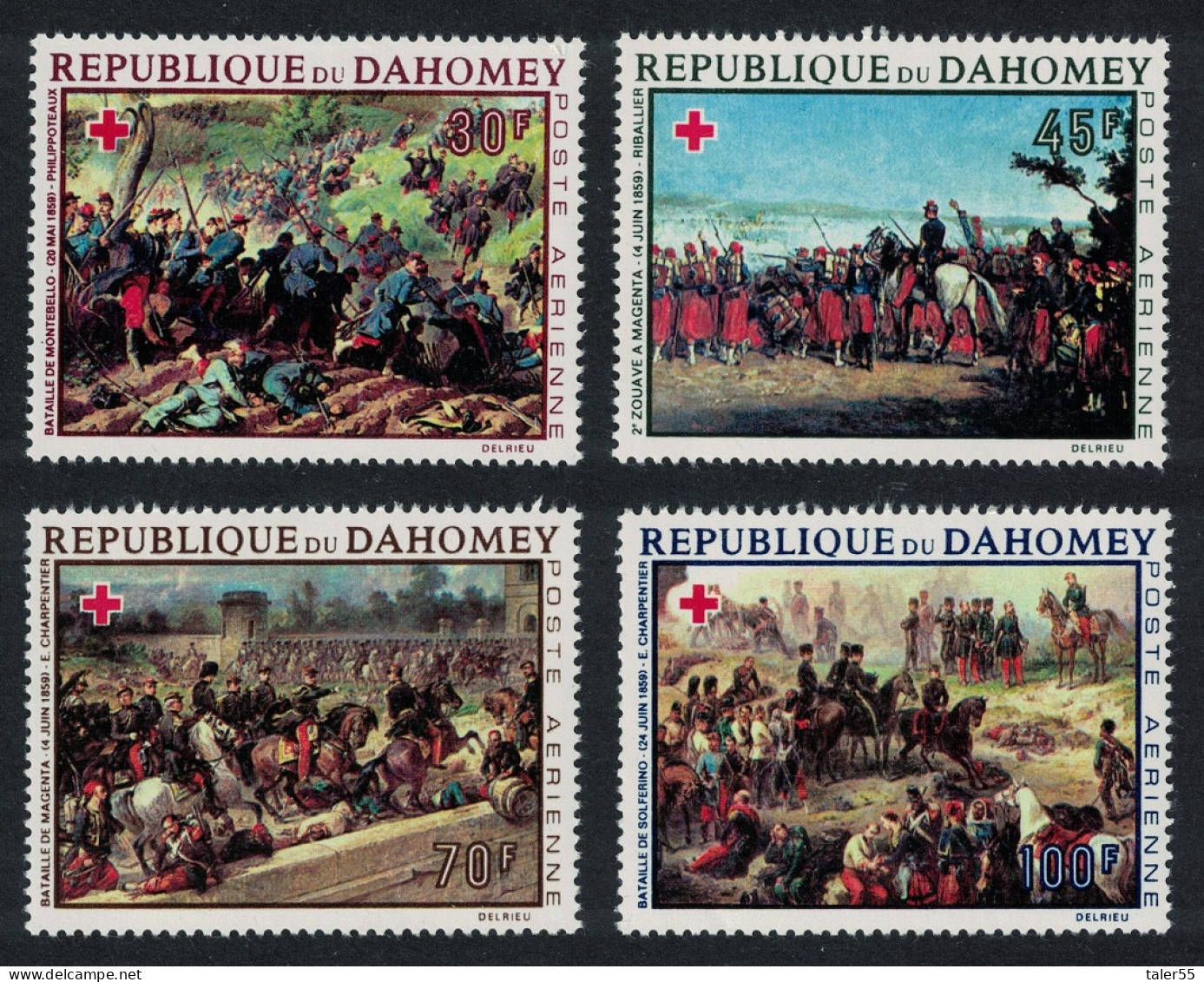 Dahomey Red Cross Paintings 4v 1968 MNH SG#335-338 MI#352-355 - Benin - Dahomey (1960-...)