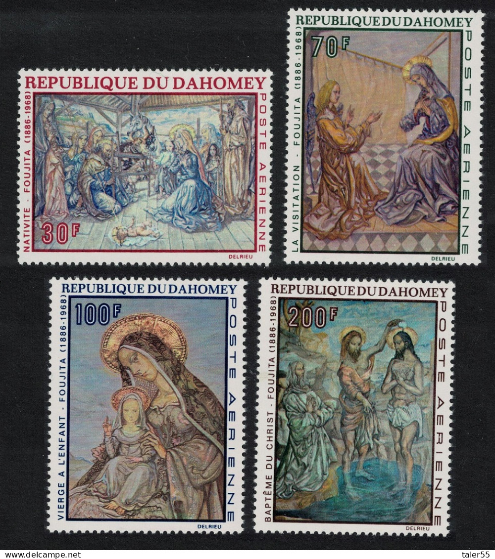 Dahomey Christmas Paintings By Foujita 4v 1968 MNH SG#348-351 MI#364-367 - Benin - Dahomey (1960-...)