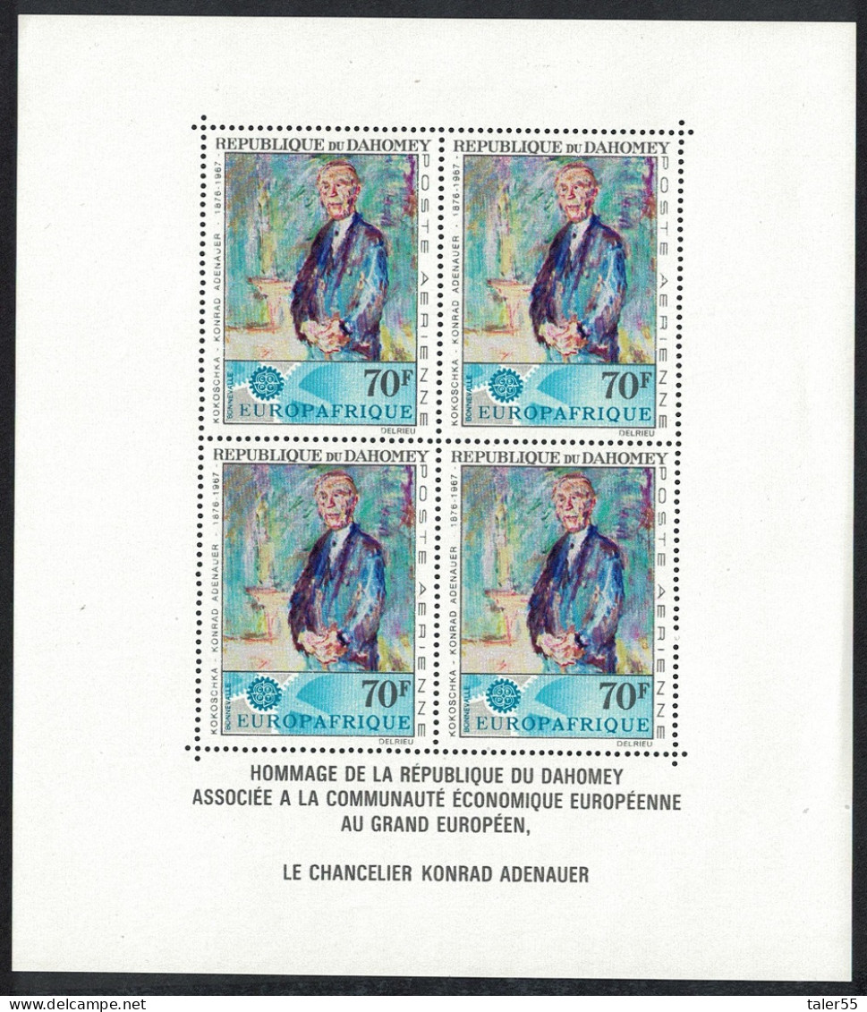 Dahomey Dr Adenauer Commemoration MS Def 1967 SG#MS295 MI#Block 8 Sc#C58a - Bénin – Dahomey (1960-...)