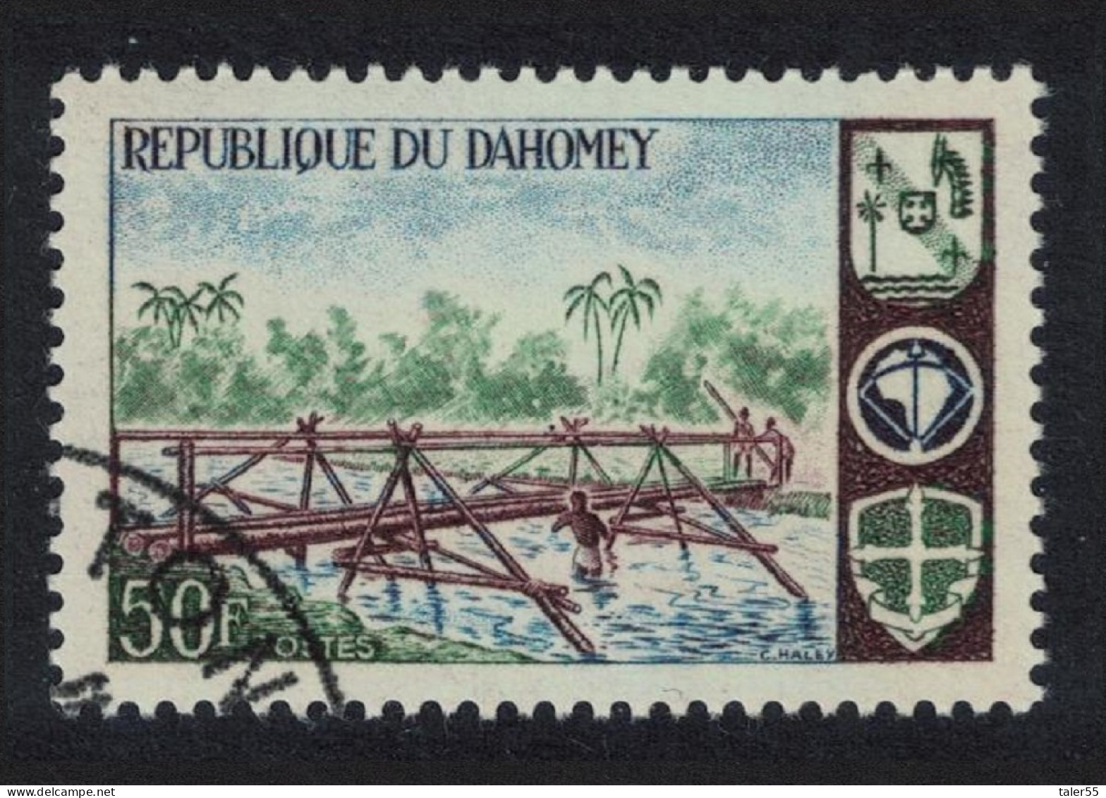 Dahomey Scouting Constructing Bridge 50c KEY VALUE 1966 CTO SG#262 MI#289 Sc#225 - Benin - Dahomey (1960-...)