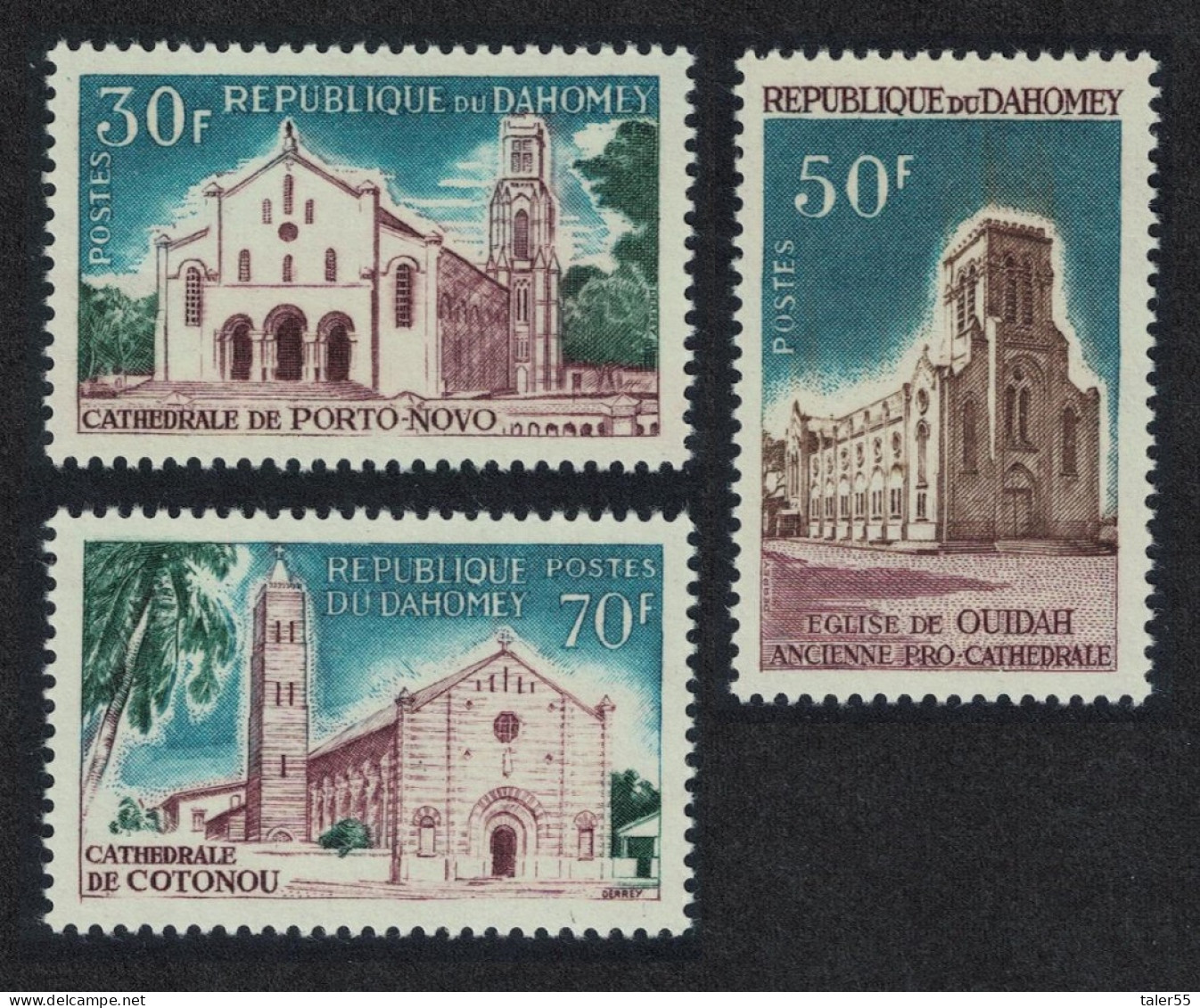 Dahomey Cathedrals 3v 1966 MNH SG#239-241 MI#267-269 - Benin - Dahomey (1960-...)
