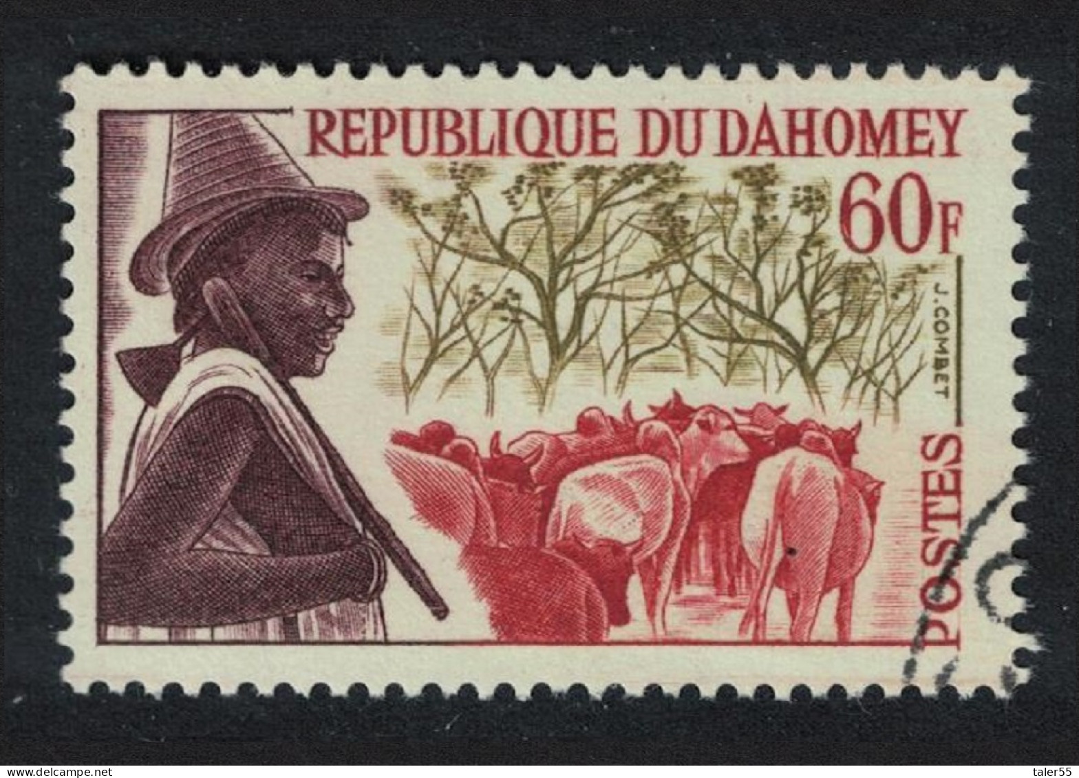 Dahomey Cattle Peuhl Herd Boy 60f 1963 CTO SG#181 MI#209 Sc#169 - Benin - Dahomey (1960-...)