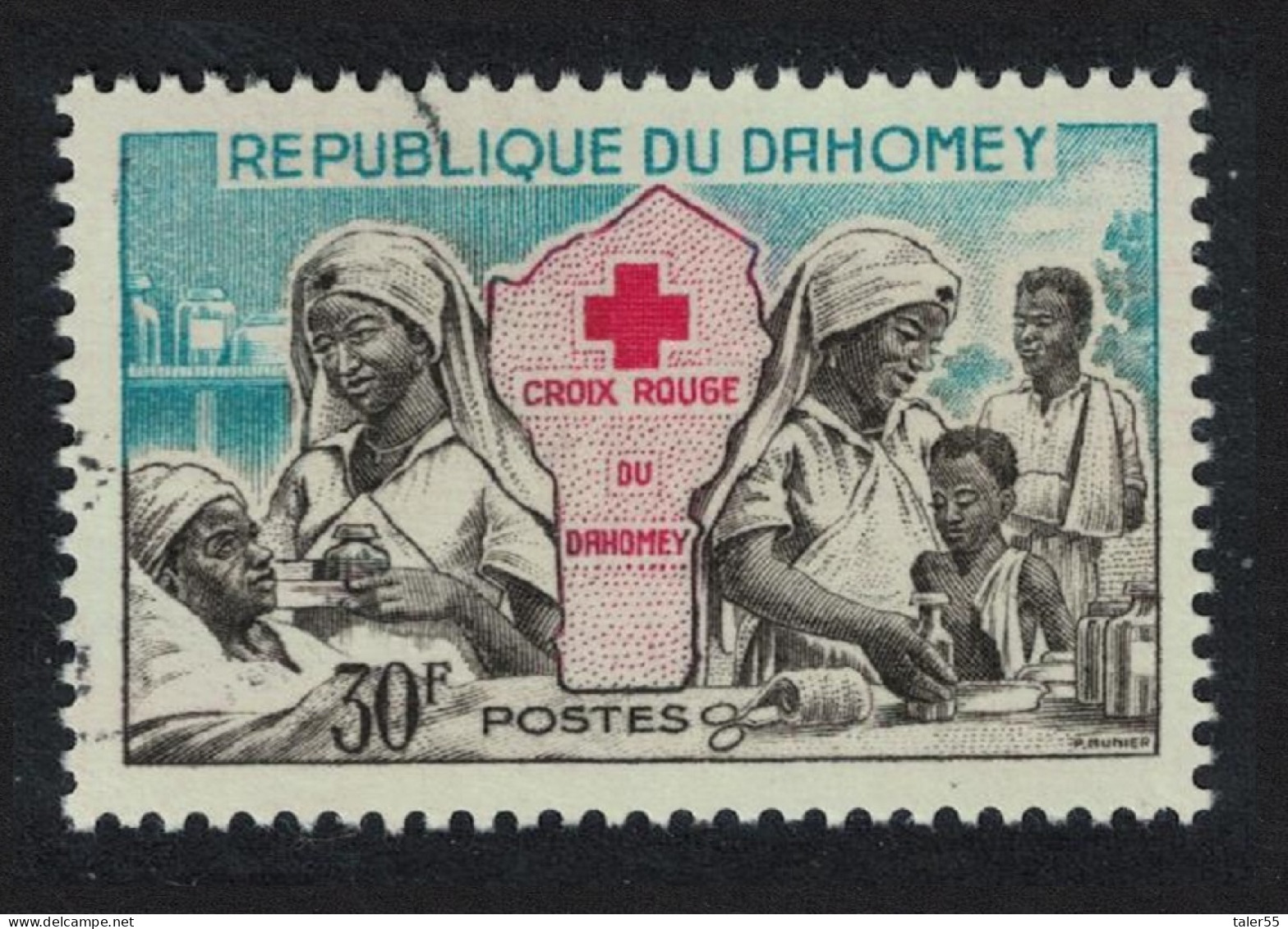 Dahomey Red Cross 30F Key Value 1962 CTO SG#171 MI#199 Sc#159 - Benin - Dahomey (1960-...)