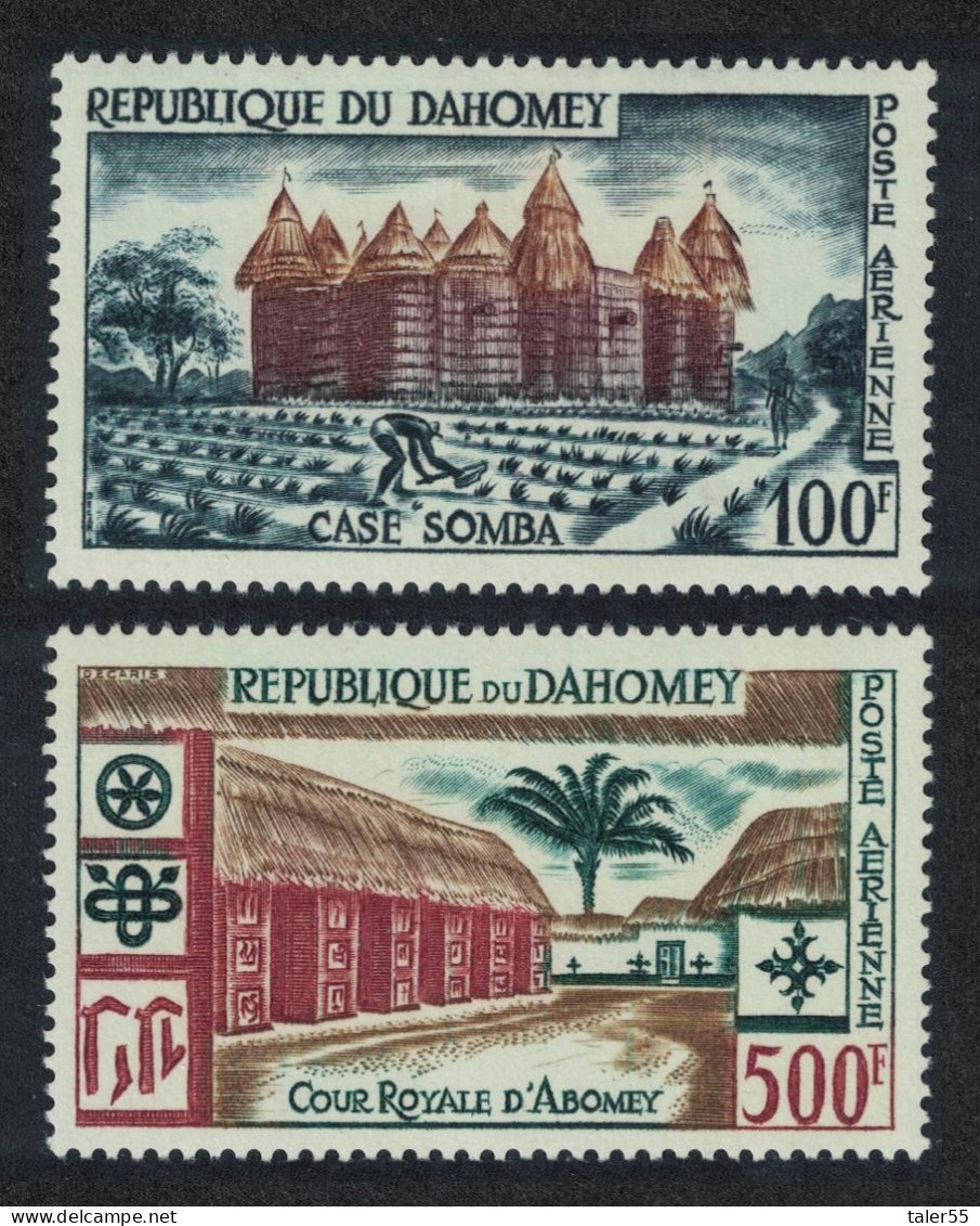 Dahomey Local Life And Architecture Airmail High Values 2v 1960 MNH SG#145-146 MI#173-174 Sc#C14-C15 - Benin - Dahomey (1960-...)