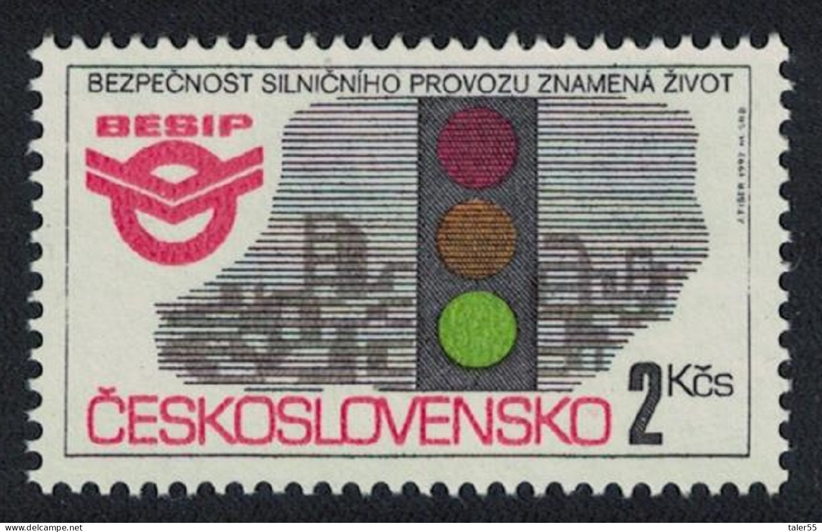 Czechoslovakia Traffic Car Road Safety Campaign 1992 MNH SG#3087 - Unused Stamps