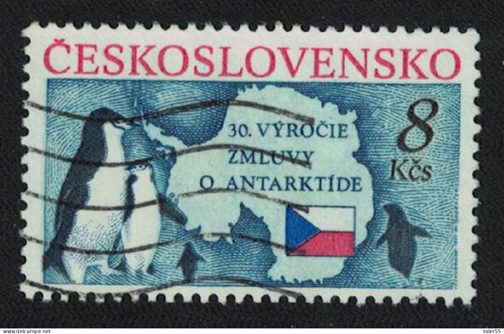 Czechoslovakia Penguins Birds Antarctic Treaty 1991 Canc SG#3061 - Used Stamps