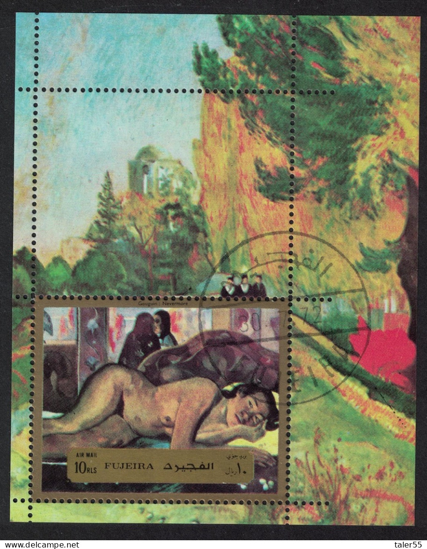 Fujeira Gauguin Painting MS 1972 CTO MI#Block 123A - Fudschaira