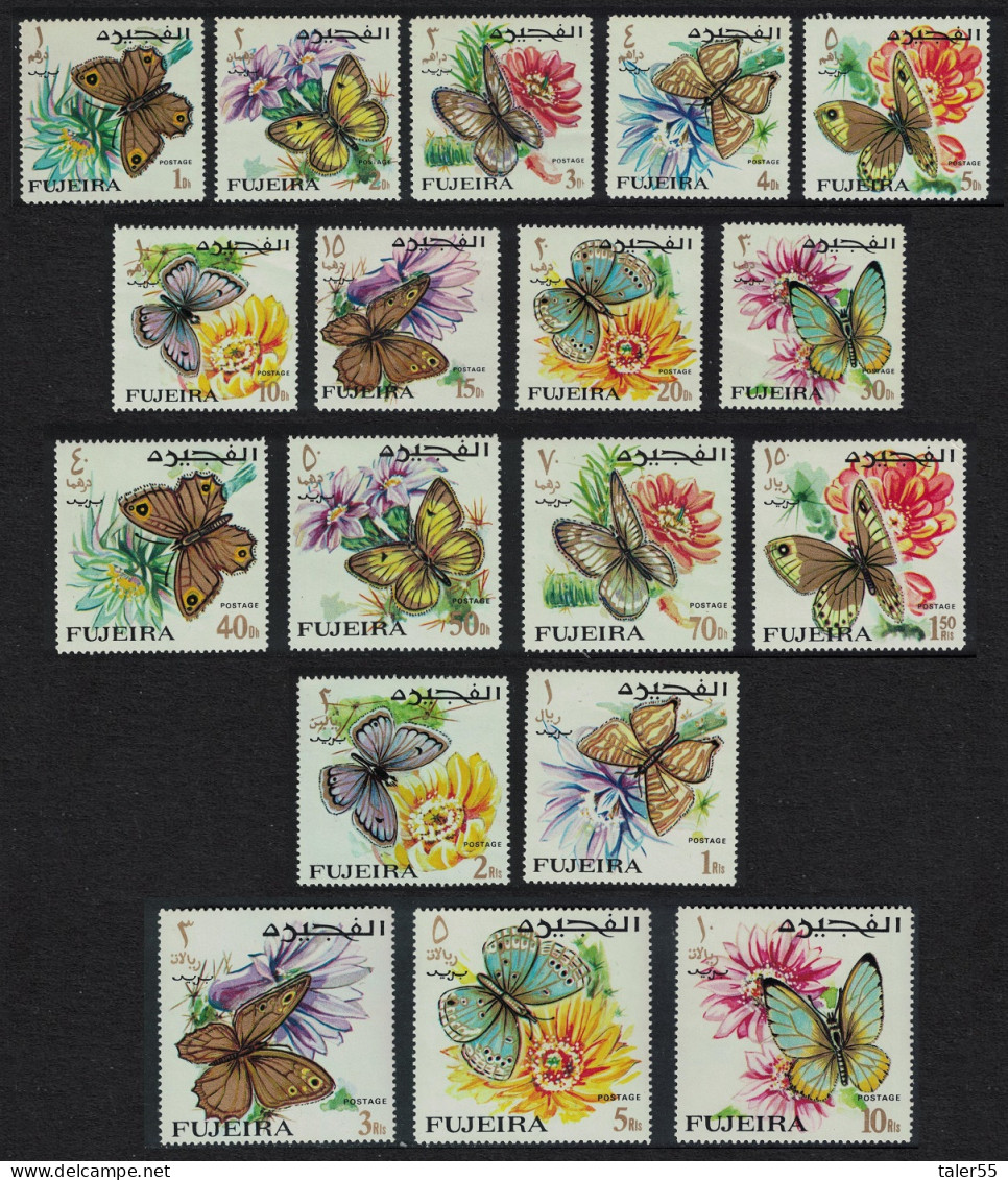 Fujeira Butterflies 18v 1967 MNH SG#167-184 MI#159A-176A - Fujeira