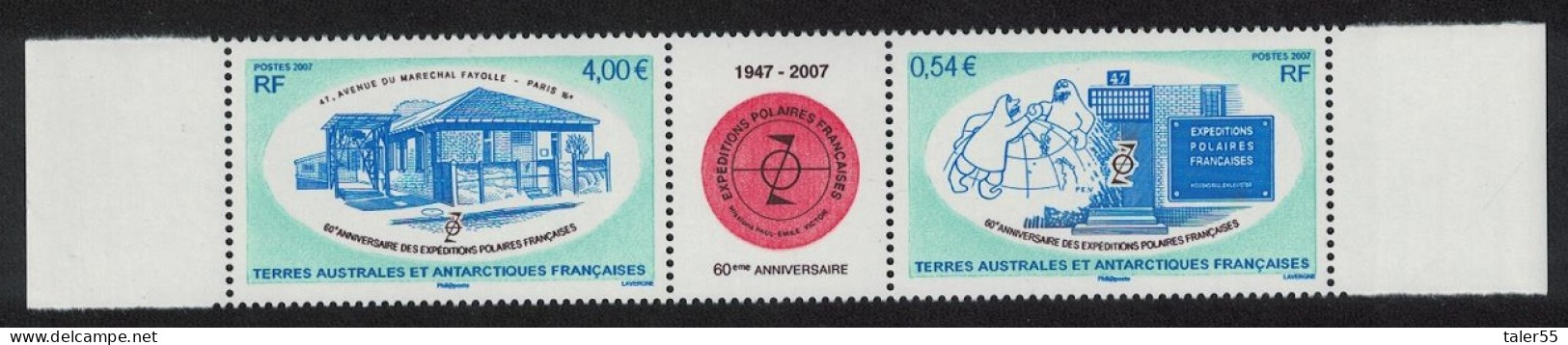 FSAT TAAF 60th Anniversary 2v Se-tenant 2007 MNH SG#576-577 MI#619-620 - Unused Stamps
