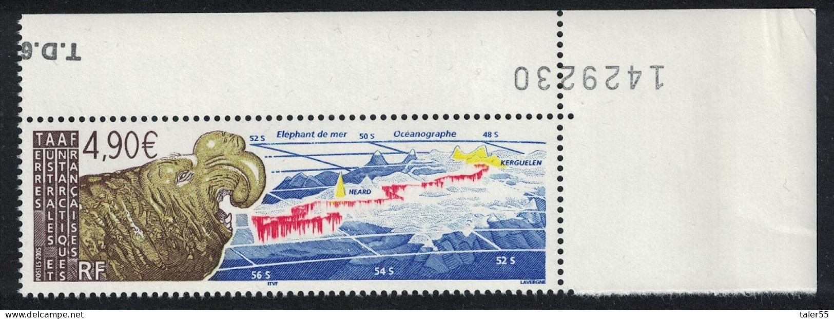 FSAT TAAF Elephant Seal Corner Control Number 2005 MNH SG#540 MI#566 - Ungebraucht