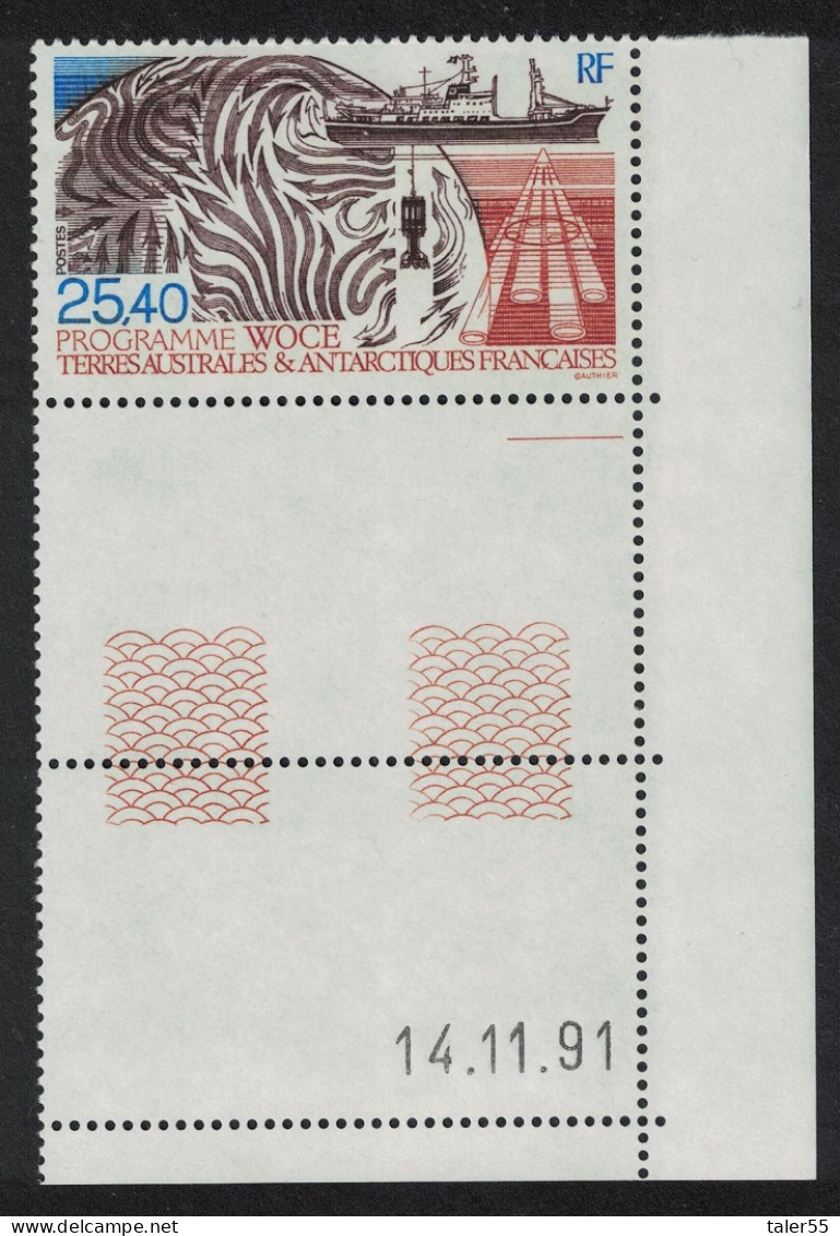 FSAT TAAF Research Programme Corner With Label And Date 1992 MNH SG#304 MI#293 - Ongebruikt