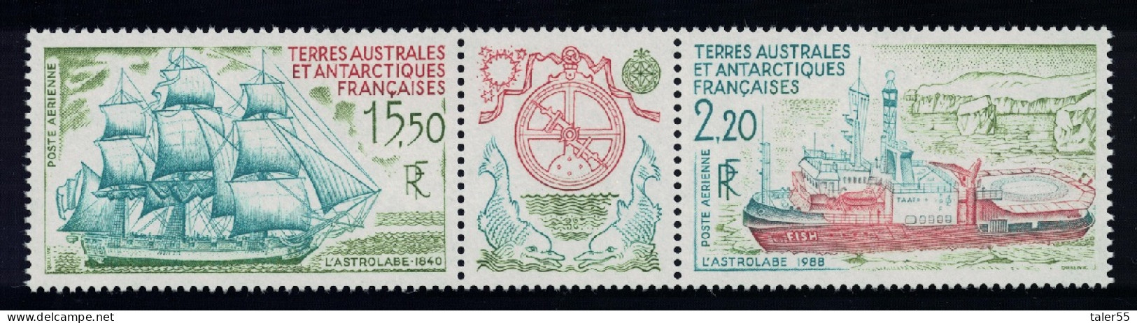 FSAT TAAF Discovery Of Adelie Land Strip Of 2v+label 1990 MNH SG#268-269 MI#268-269 - Nuovi