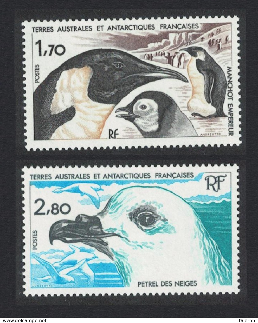 FSAT TAAF Emperor Penguin Snow Petrel Birds 2v 1985 MNH SG#196-197 MI#196-197 - Neufs