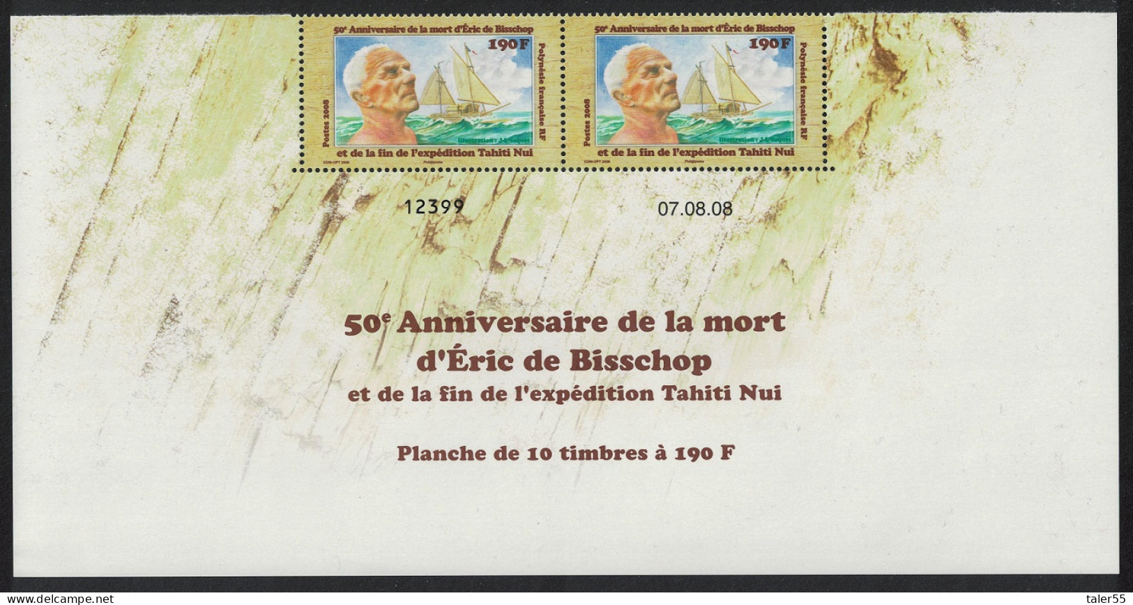 Fr. Polynesia Eric De Bisschop Navigator Pair 2008 MNH SG#1088 MI#1042 - Neufs