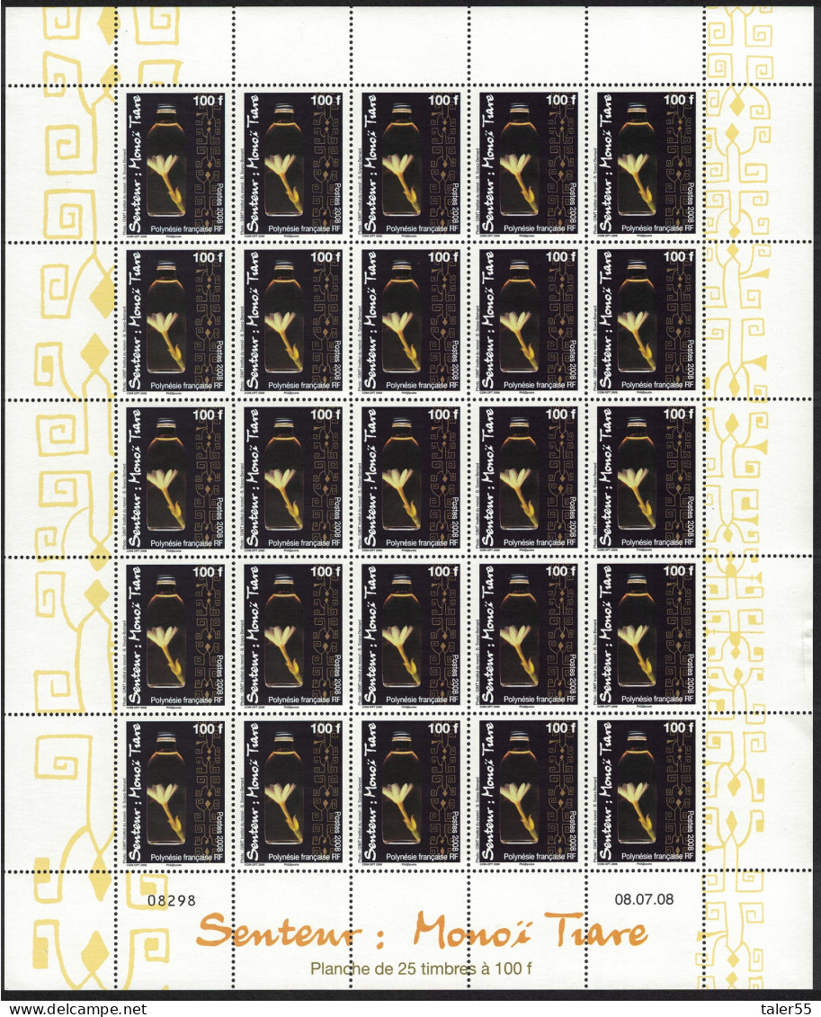 Fr. Polynesia Tiare Tahiti Gardenia Taitensis Flower Full Sheet 2008 MNH SG#1089 MI#1055 - Nuovi