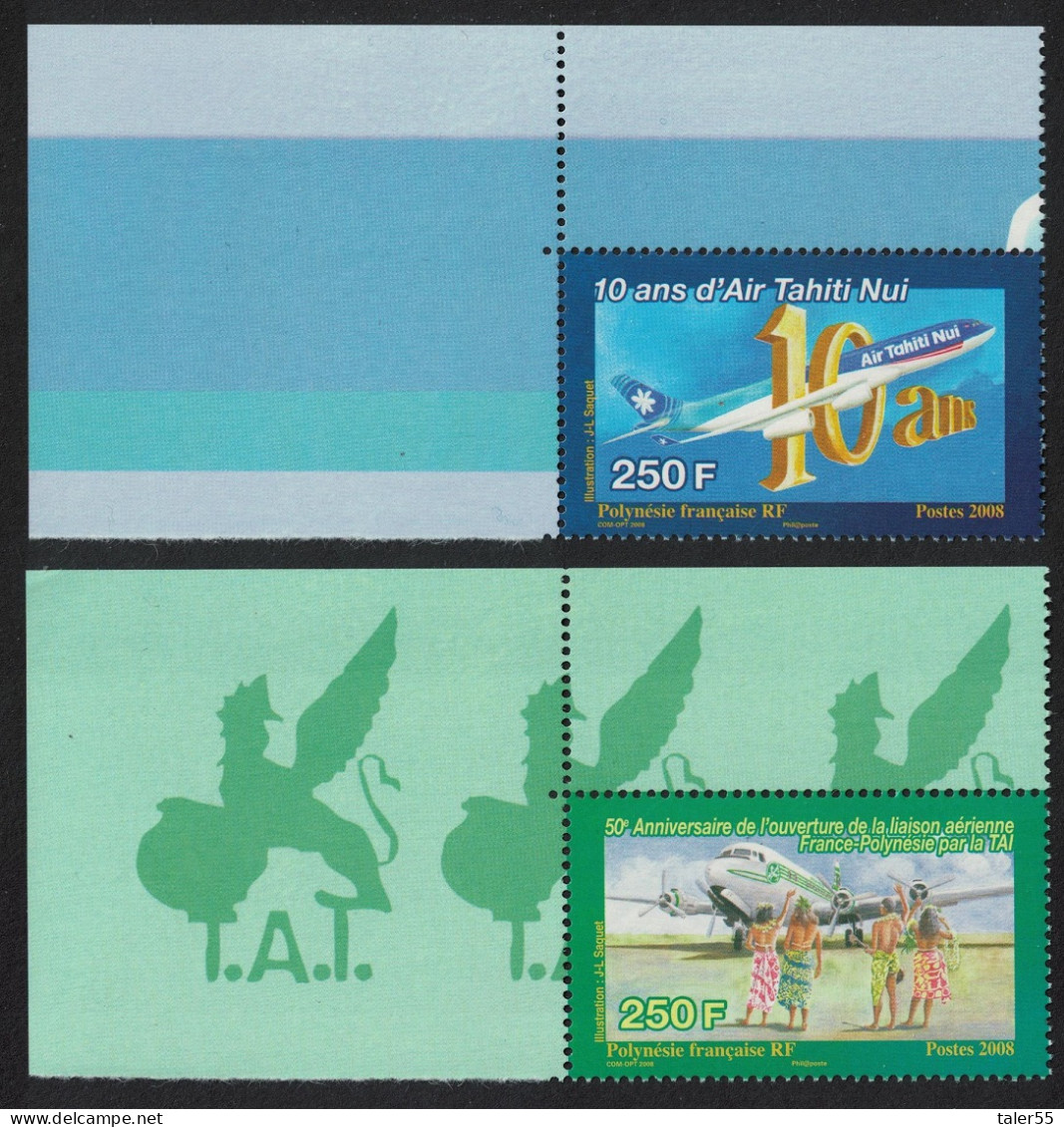 Fr. Polynesia Air Tahiti 2v Top Corners T1 2008 MNH SG#1104-1105 MI#1056-1057 - Nuevos