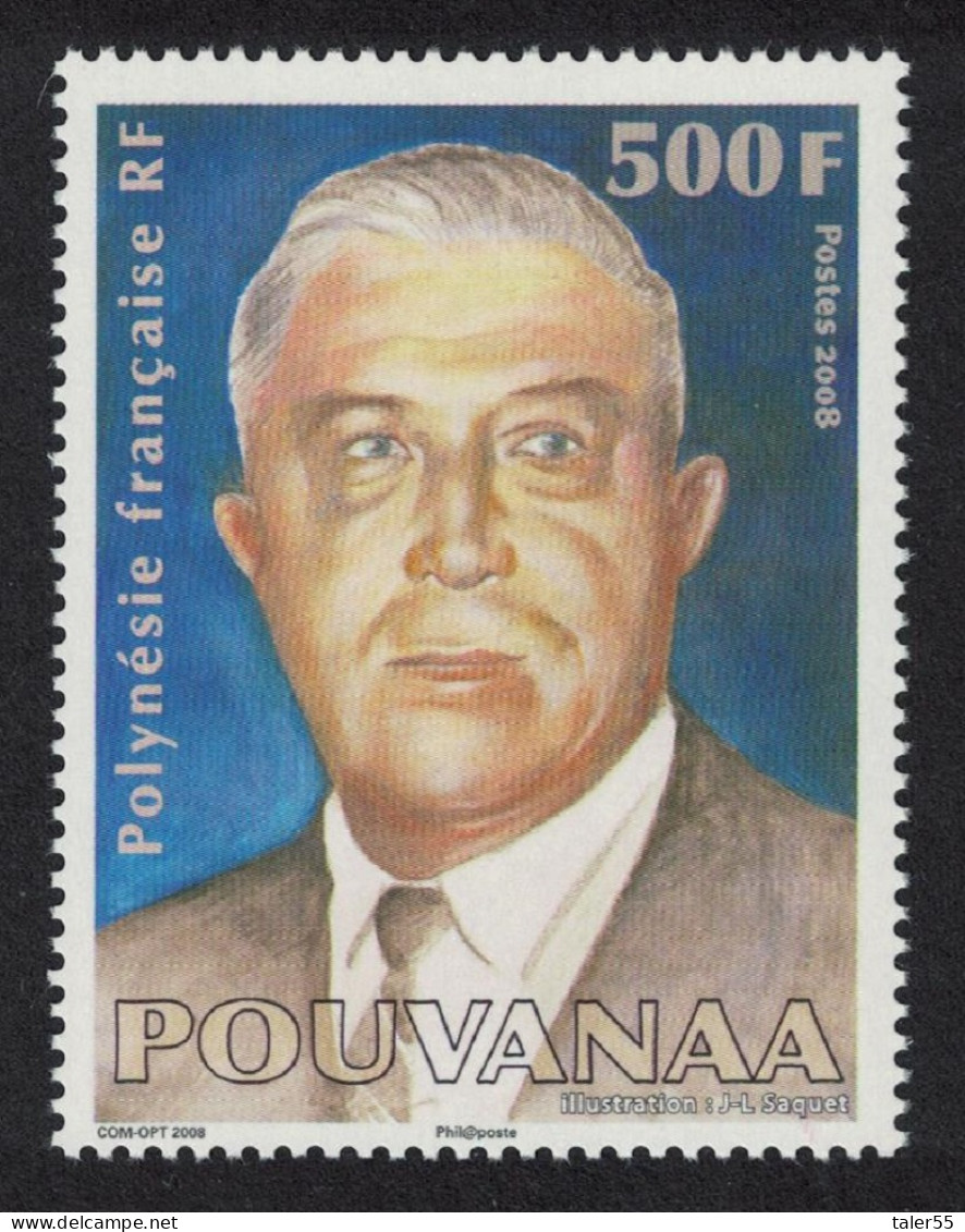 Fr. Polynesia Pouvanaa Politician 'spiritual Father' 500f 2008 MNH SG#1080 MI#1034 - Nuovi