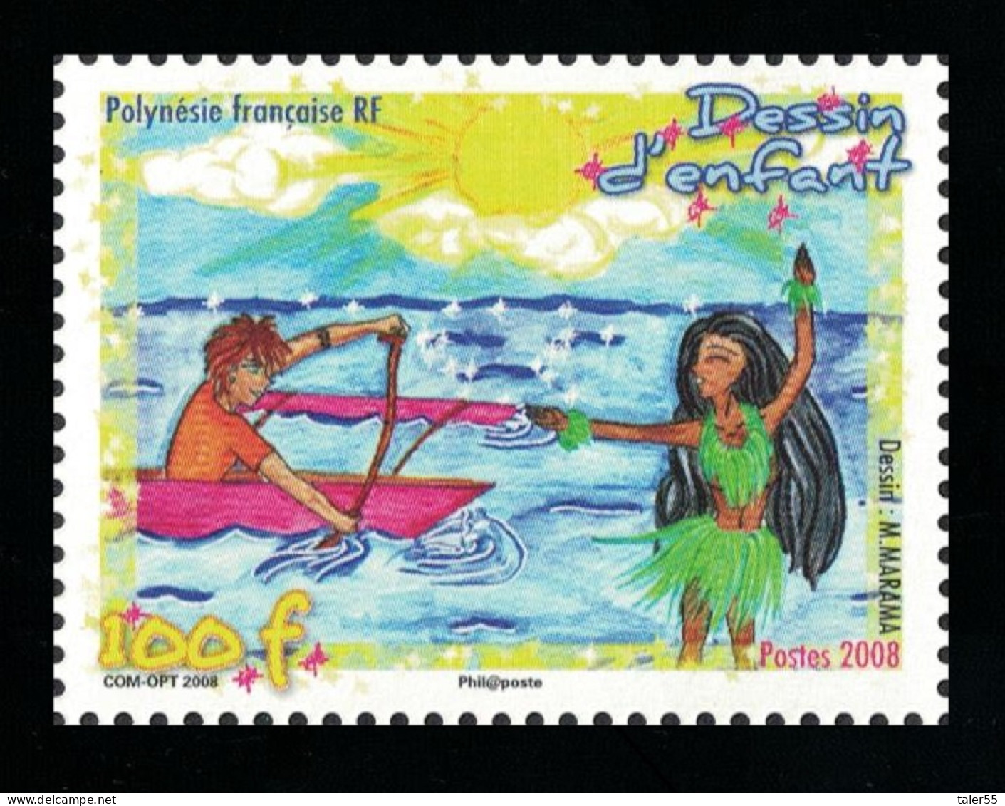 Fr. Polynesia Christmas 2008 Children's Drawings 2008 MNH SG#1109 MI#1061 - Nuovi