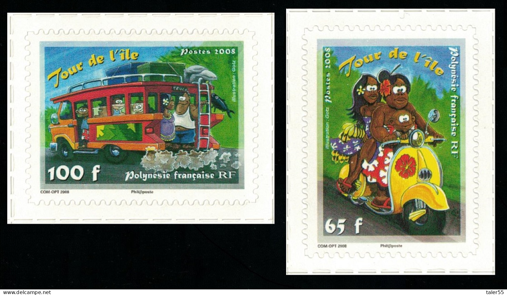 Fr. Polynesia Scooter Bus Tour D'Ile 2v 2008 MNH SG#1081-1082 MI#1035-1036 - Ungebraucht