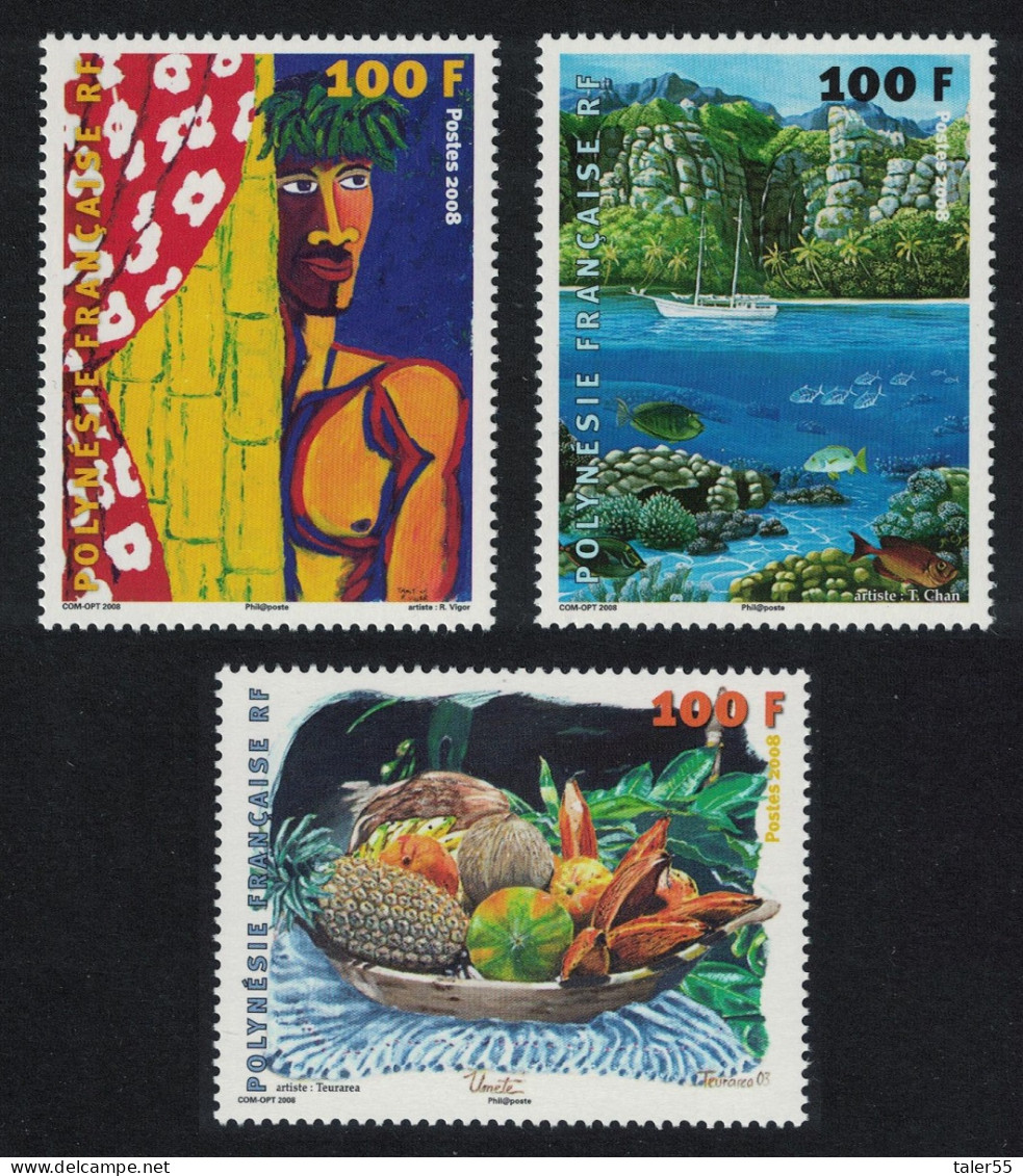 Fr. Polynesia Polynesian Artists 3v 2008 MNH SG#1077-1079 MI#1031-1033 - Neufs