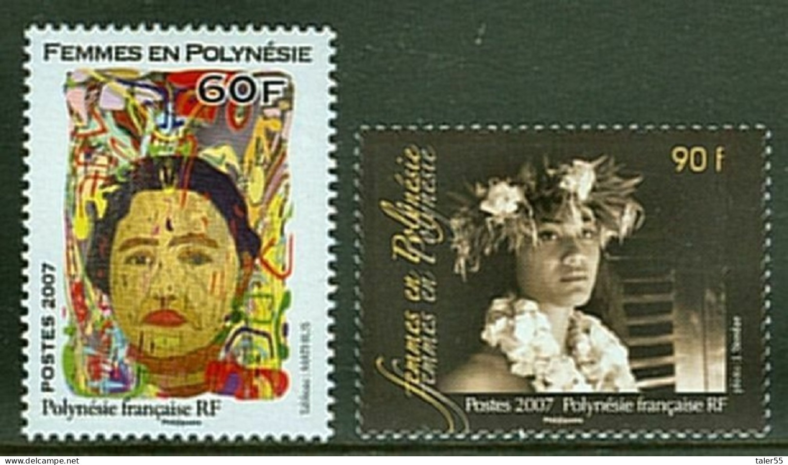 Fr. Polynesia Polynesian Women Painting Photography 2v 2007 MNH SG#1046-1047 - Unused Stamps