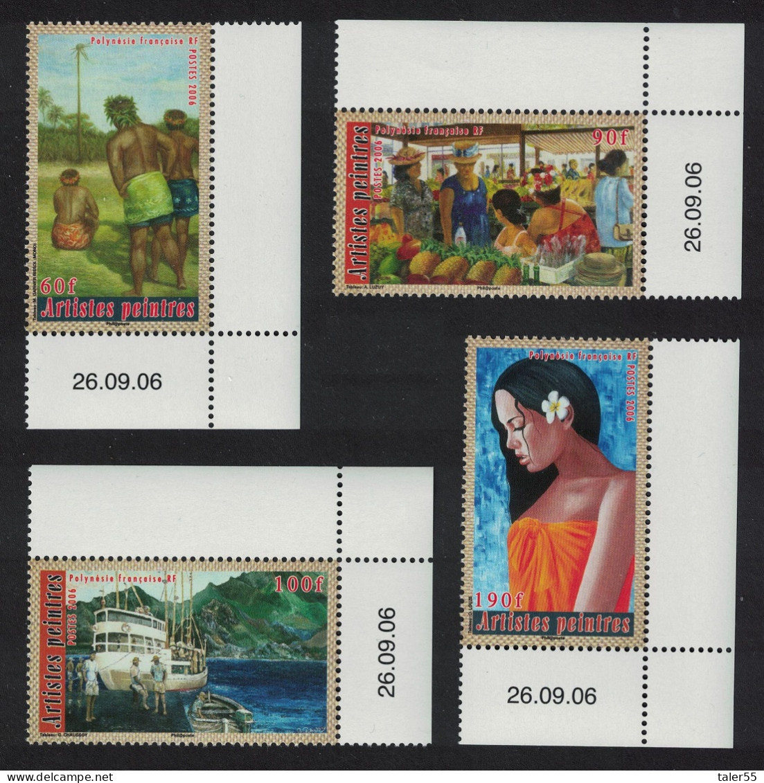 Fr. Polynesia Painters 4v Corners Date PM 2006 MNH SG#1036-1039 - Nuovi