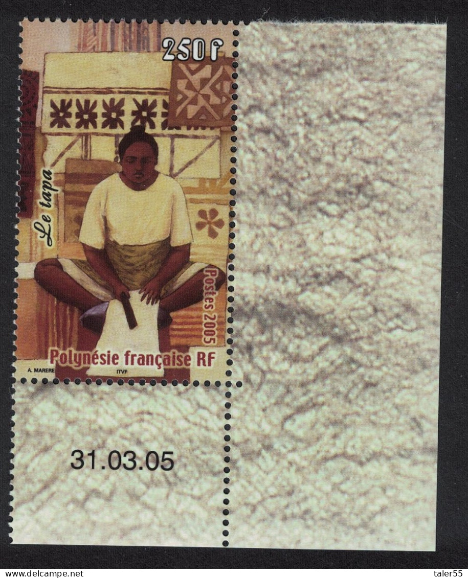 Fr. Polynesia Weaving Of Tapa Corner Date 2005 MNH SG#998 - Nuovi