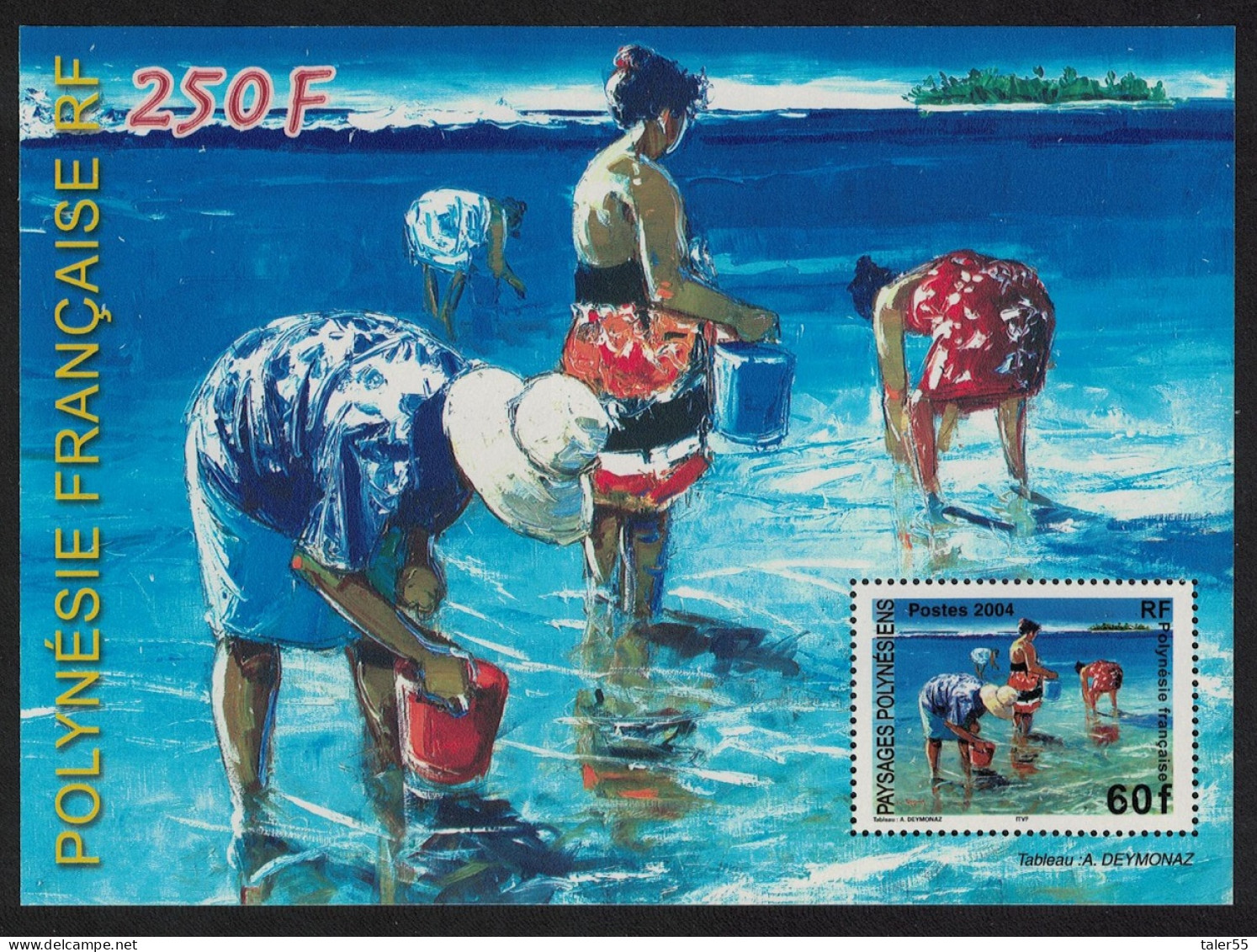 Fr. Polynesia Painting 'Women With Buckets' By A. Deymonaz MS 2004 MNH SG#MS991 MI#Block 30 - Ongebruikt