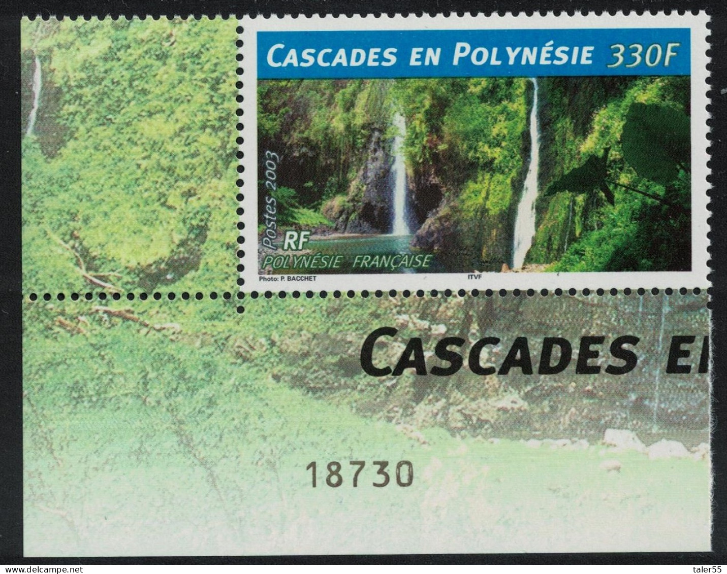 Fr. Polynesia Waterfalls Corner Control Number 2003 MNH SG#951 - Neufs