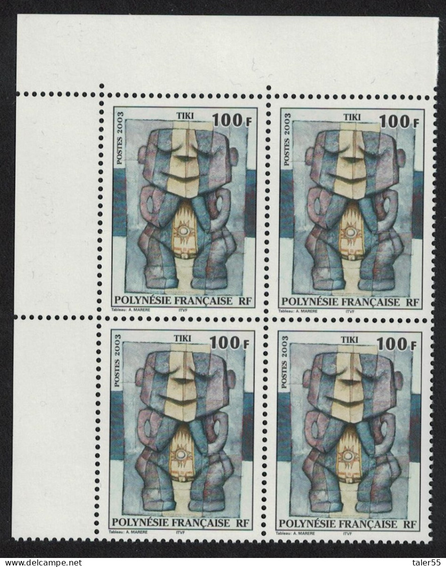 Fr. Polynesia Tiki Corner Block Of 4 2003 MNH SG#968 - Ongebruikt