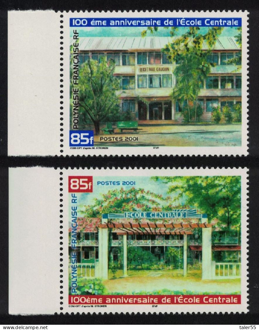 Fr. Polynesia Ecole Centrale 2v Left Margins 2001 MNH SG#895-896 - Ungebraucht