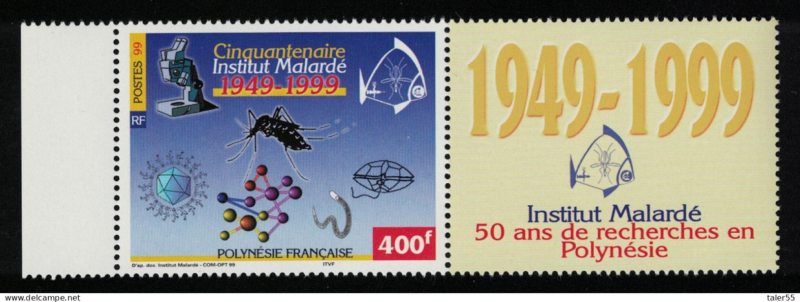 Fr. Polynesia Institute For Research Into Public Health Right Margin 1999 MNH SG#866 - Nuevos