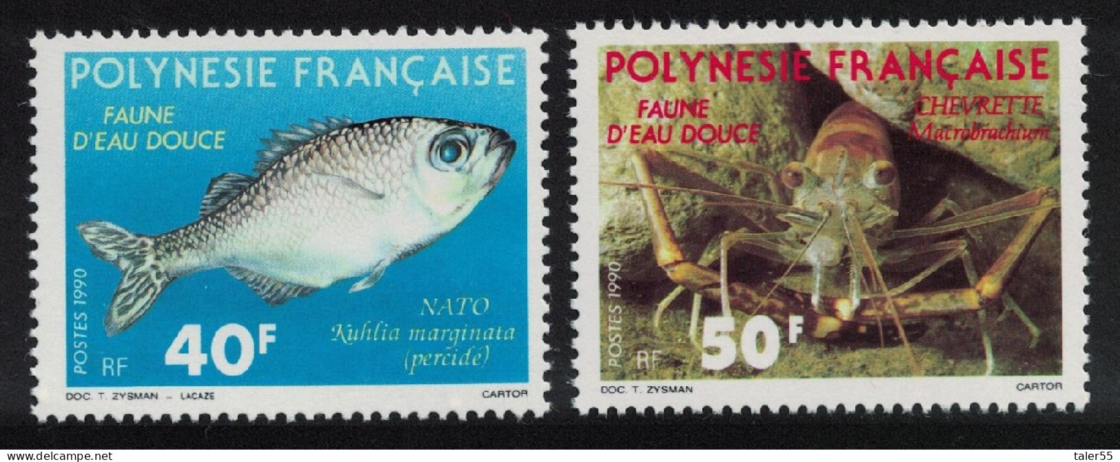 Fr. Polynesia Fish Shrimp Fresh Water Animals 2v 1990 MNH SG#582-583 - Ongebruikt