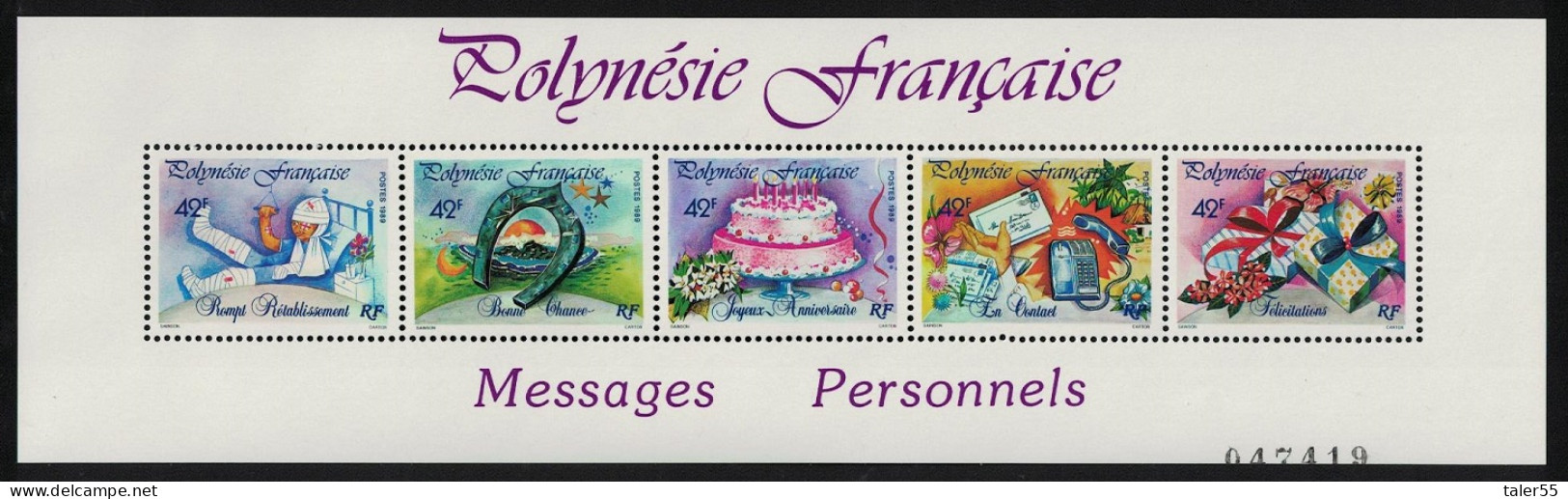 Fr. Polynesia Greetings Stamps MS 1989 MNH SG#MS568 - Neufs