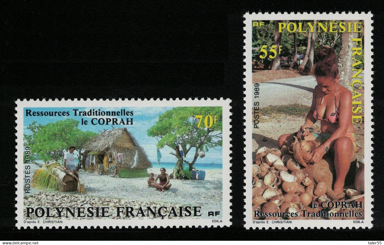 Fr. Polynesia Copra Production 2v RARR 1989 MNH SG#555-556 - Nuevos