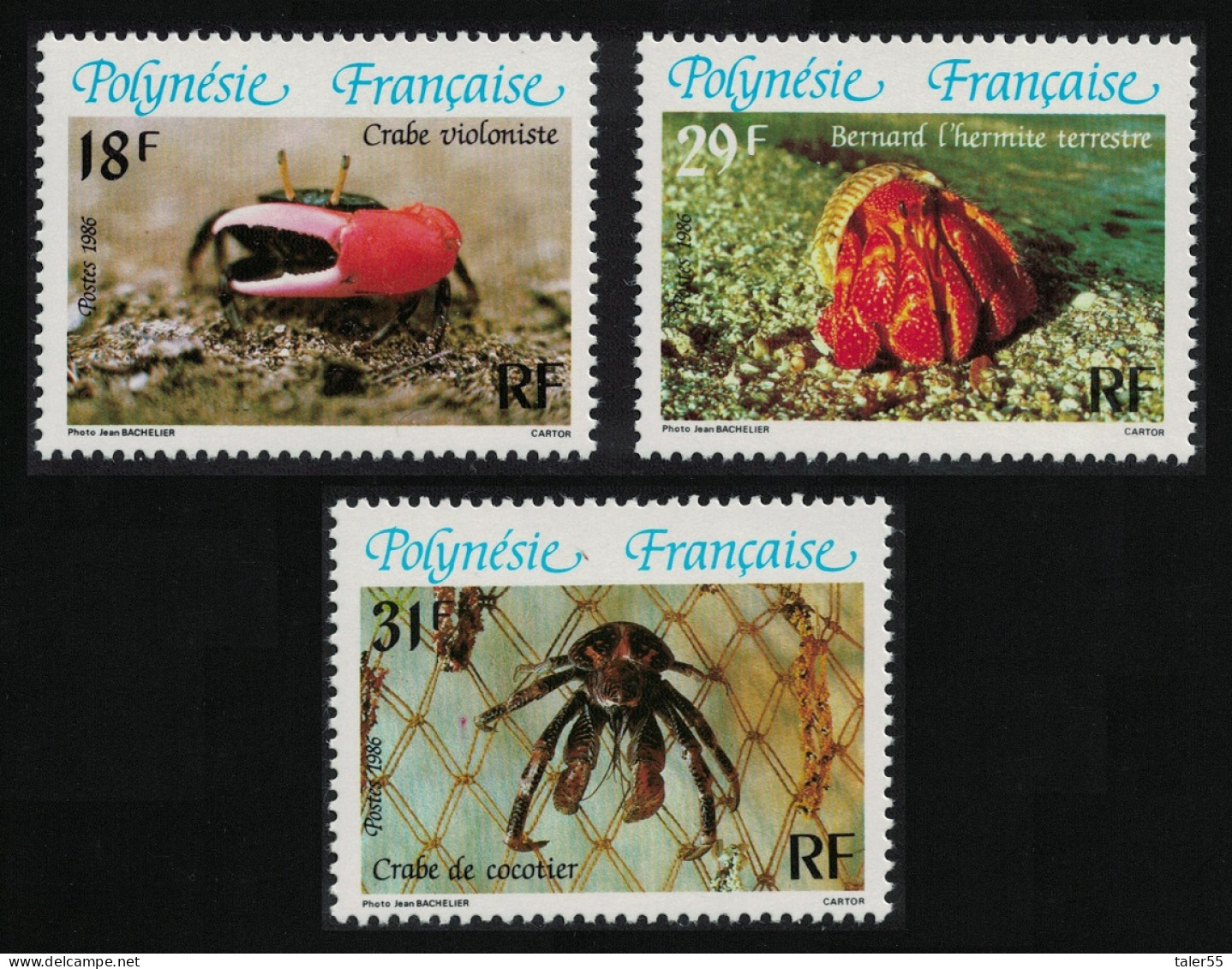 Fr. Polynesia Crabs 3v 1986 MNH SG#465-467 - Neufs