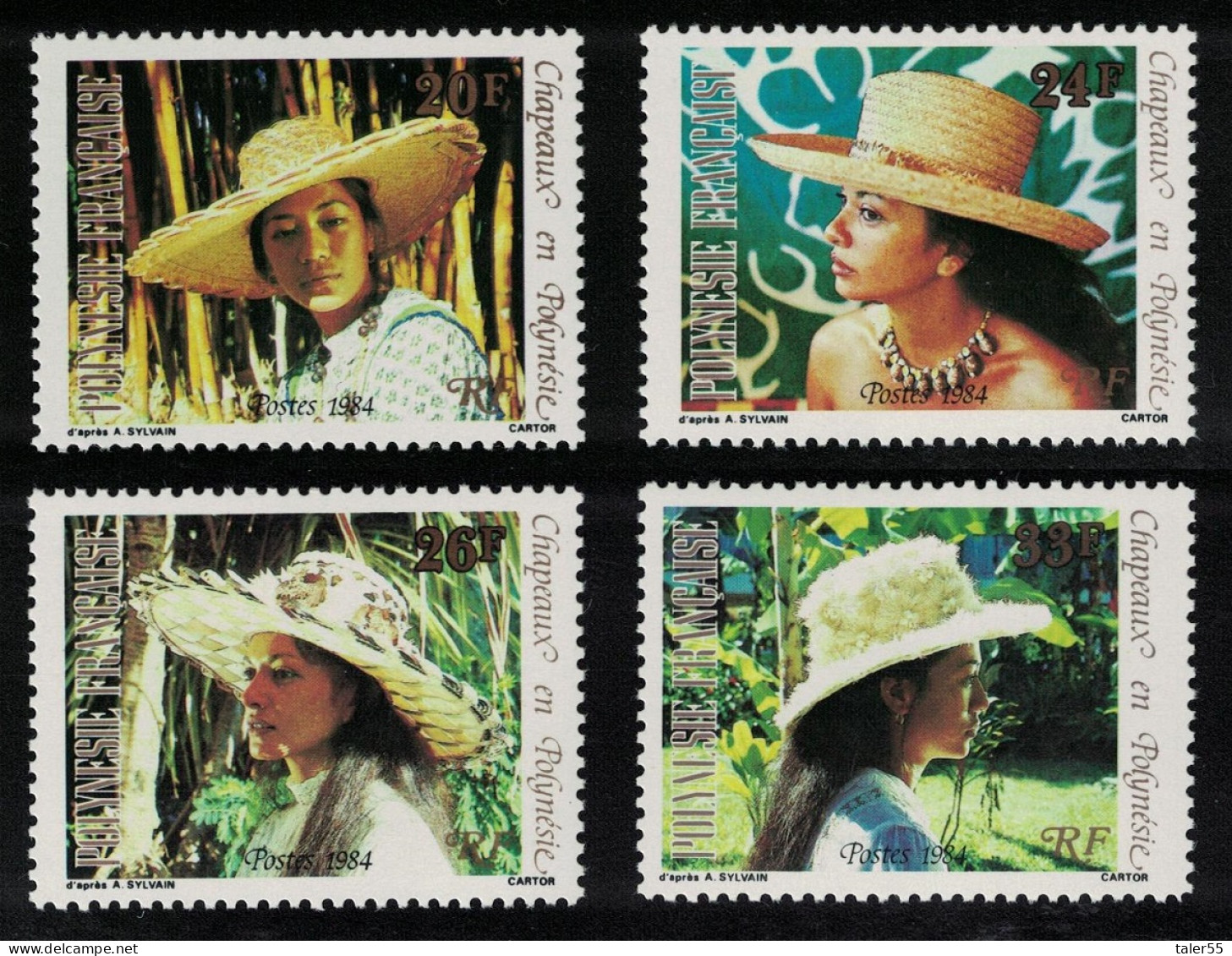 Fr. Polynesia Polynesian Hats 2nd Series 4v 1984 MNH SG#423-426 - Neufs