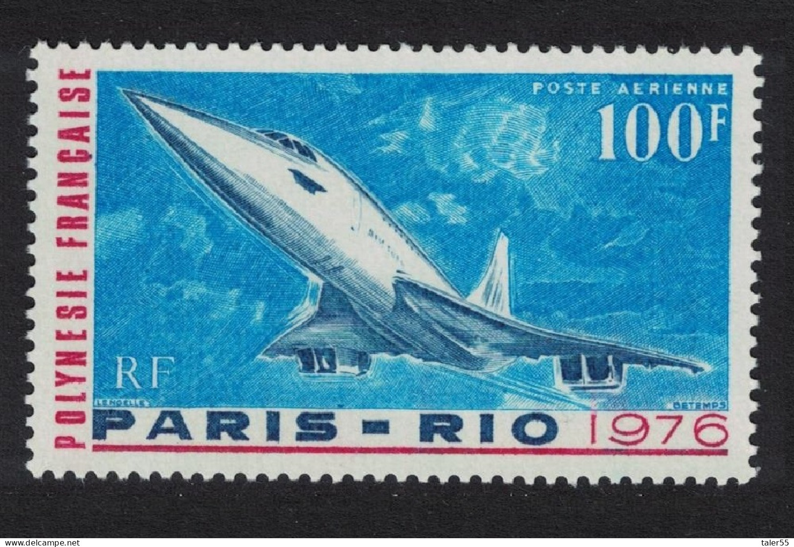 Fr. Polynesia Concorde's First Commercial Flight 1976 MNH SG#210 - Ungebraucht