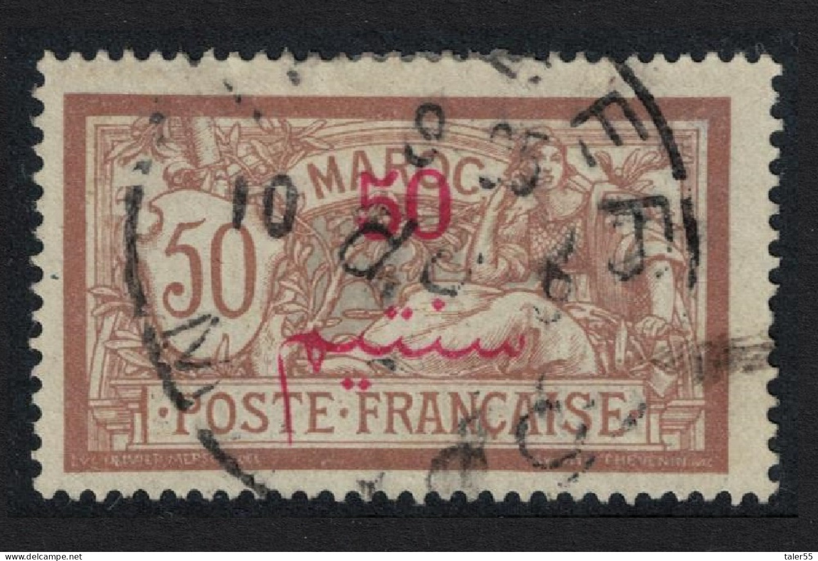 Fr. Morocco 50 Centimos Overprint 1911 Canc SG#38 MI#35 Sc#36 - Used Stamps