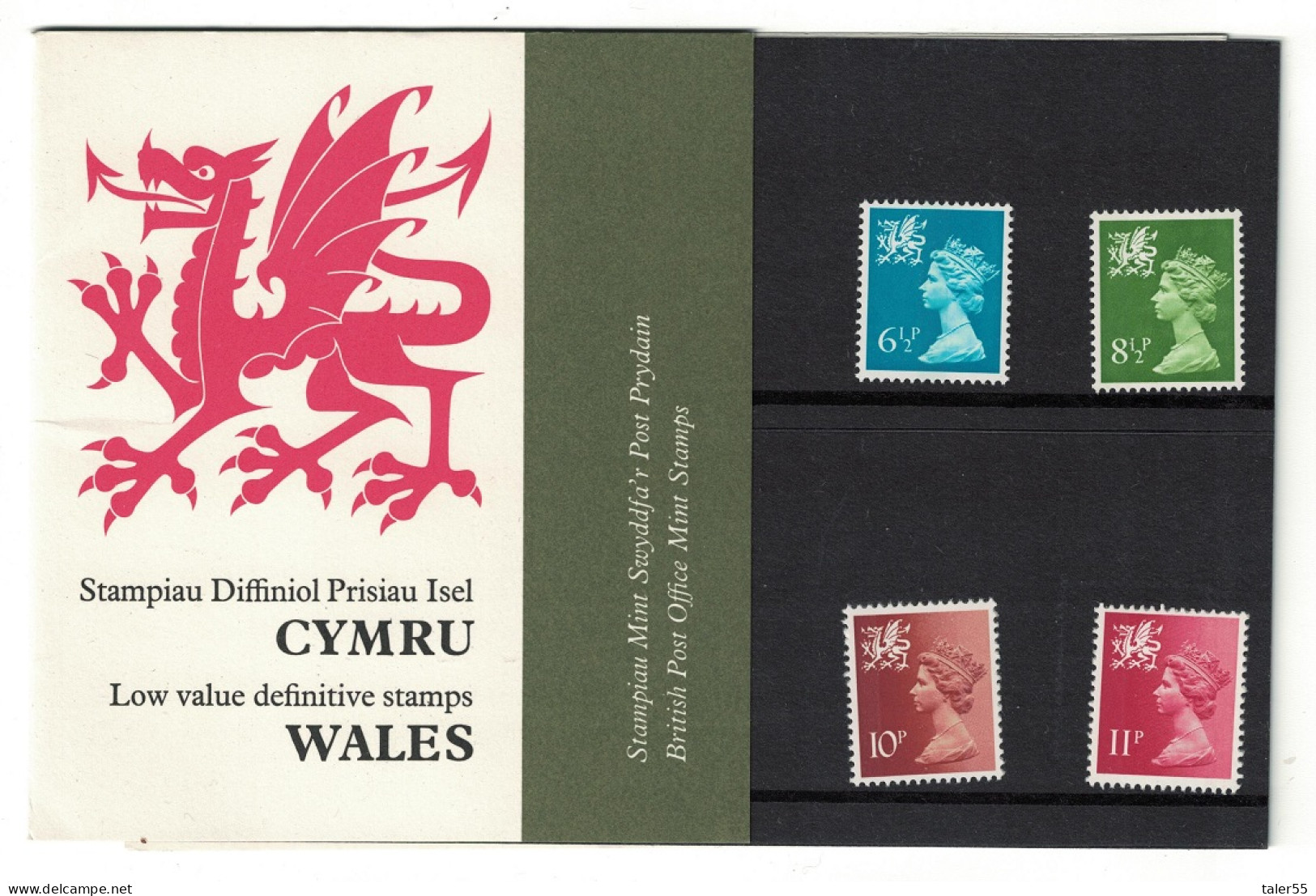 Great Britain WALES Regional Definitives 4v Pres. Pack No. 86 1976 SG#Pack 86 - Unused Stamps