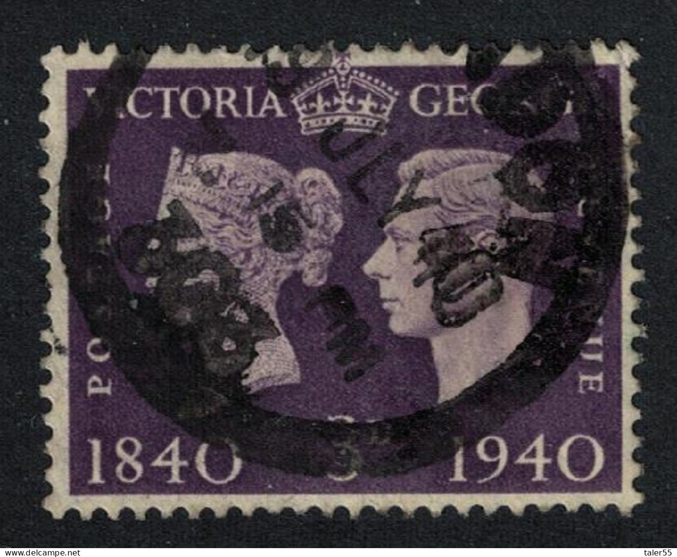 Great Britain Centenary Of First Adhesive Postage Stamps 3d Key Value 1940 Canc SG#484 - Used Stamps