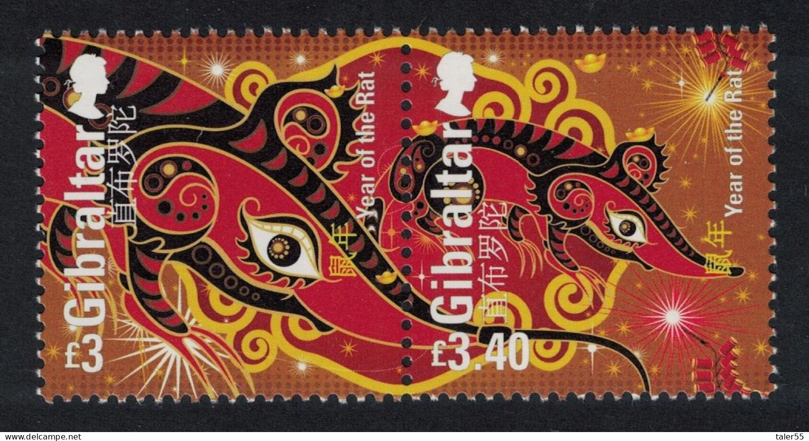 Gibraltar Chinese New Year Of The Rat 2v Pair FV£6.40 2020 MNH SG#1883-1884 - Gibraltar