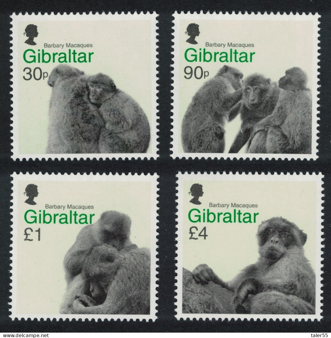 Gibraltar Monkeys Macaques 4v FV£6.20 2020 MNH - Gibraltar