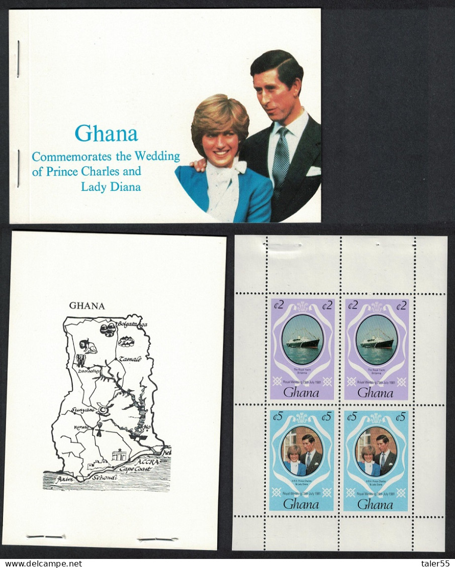 Ghana Charles And Diana Royal Wedding Booklet 1981 MNH SG#SB8 MI#898-899MH - Ghana (1957-...)