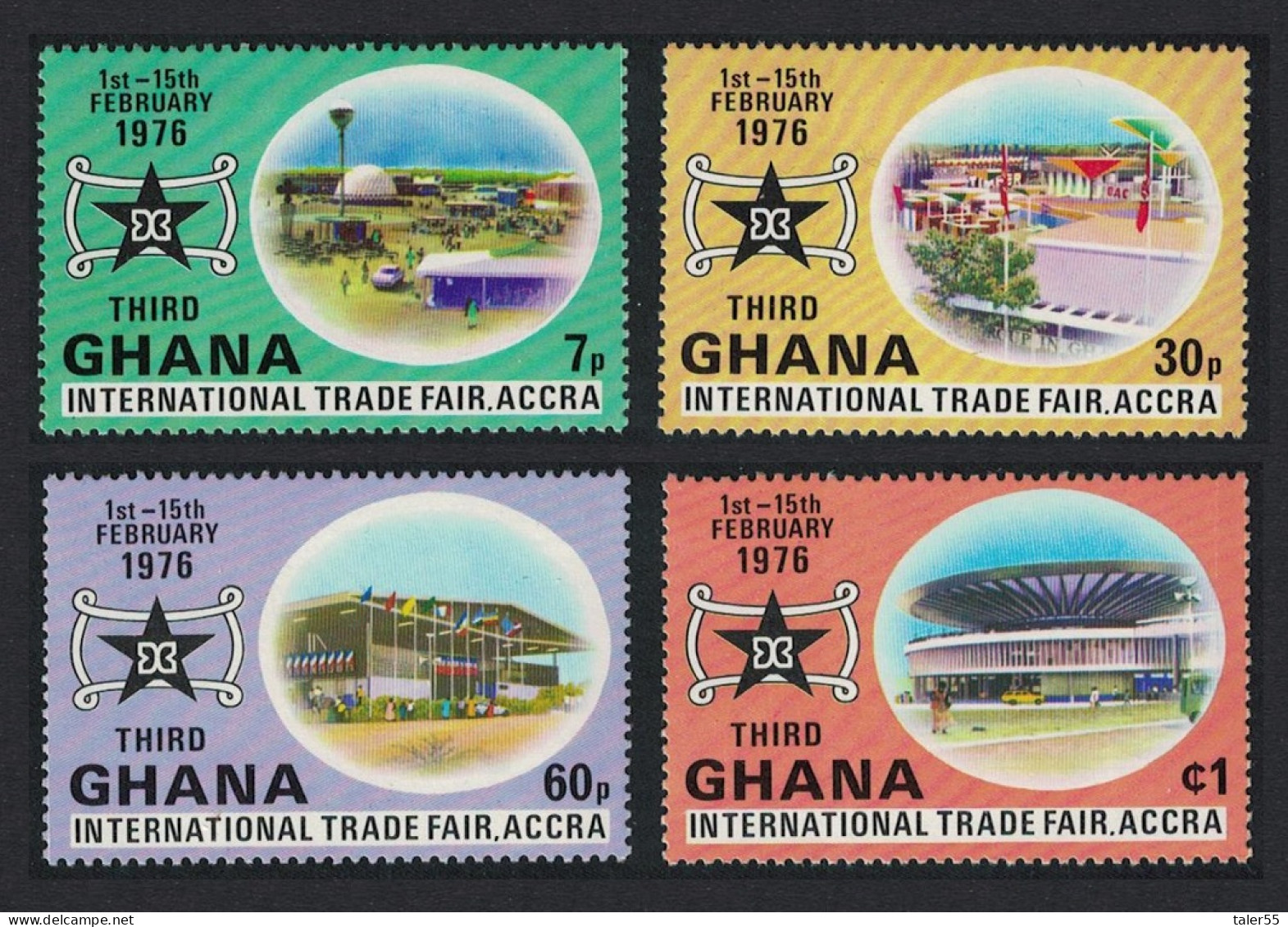 Ghana International Trade Fair Accra 4v 1976 MNH SG#764-767 MI#634A-637A - Ghana (1957-...)