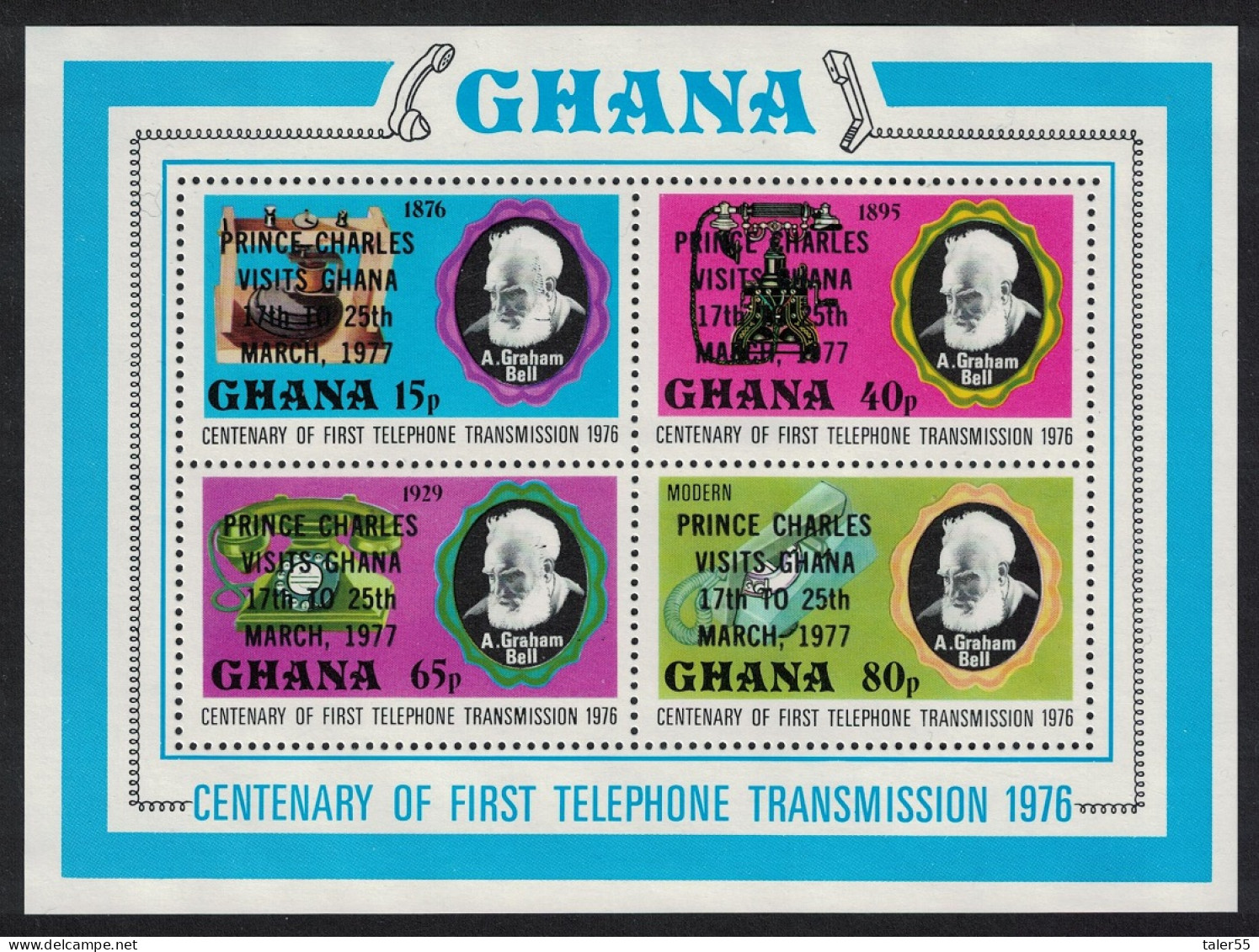 Ghana Prince Charles's Visit MS 1977 MNH SG#MS810 MI#Block70A - Ghana (1957-...)