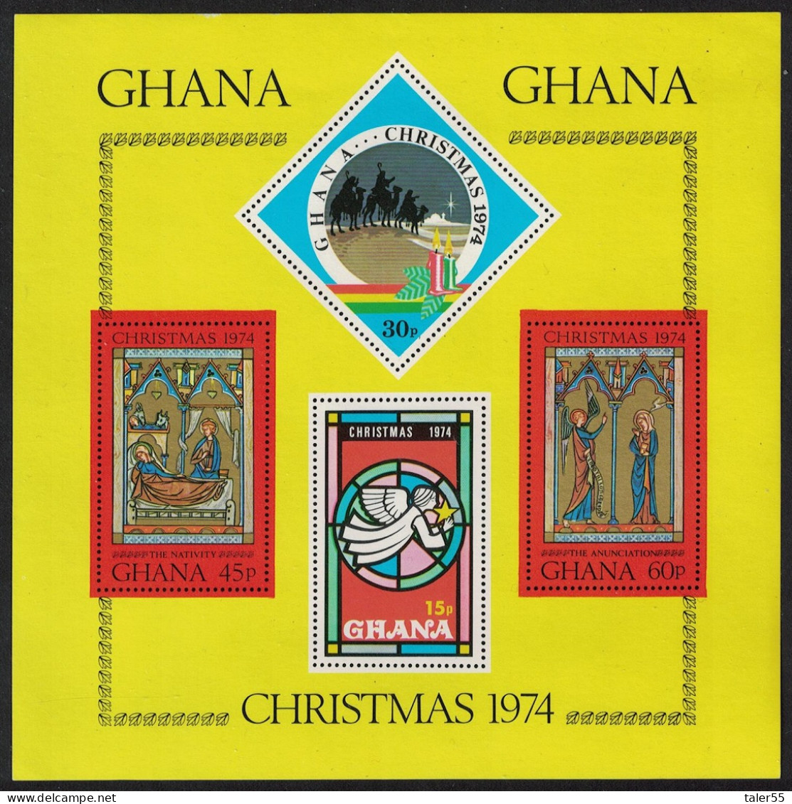 Ghana Stained Glass Christmas MS 1974 MNH SG#MS738 - Ghana (1957-...)