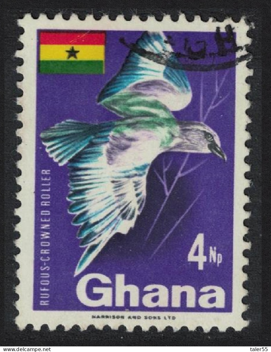 Ghana Rufous-crowned Roller Bird 1967 Canc SG#465 - Ghana (1957-...)