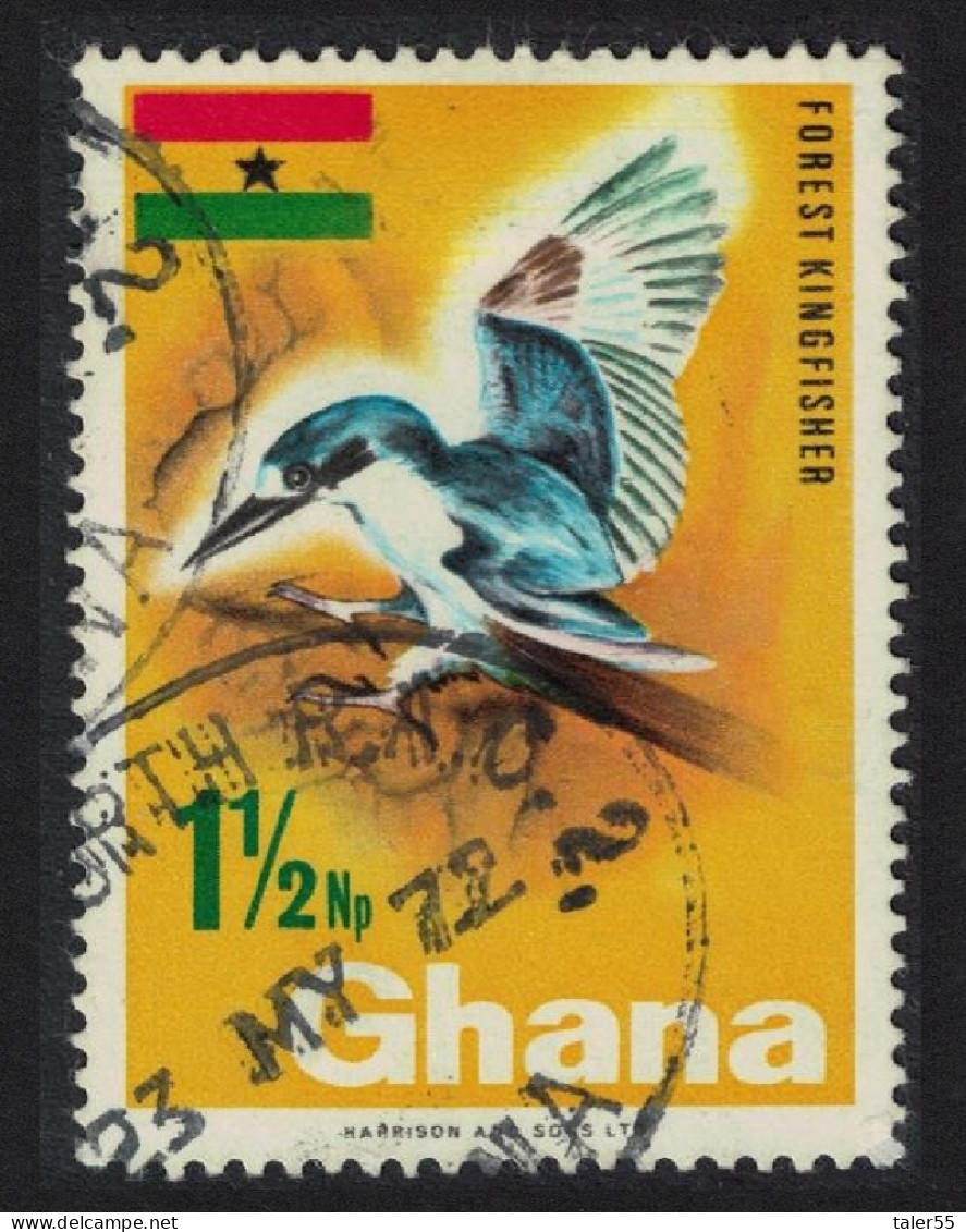 Ghana Forest Kingfisher Bird 1967 Canc SG#461 - Ghana (1957-...)