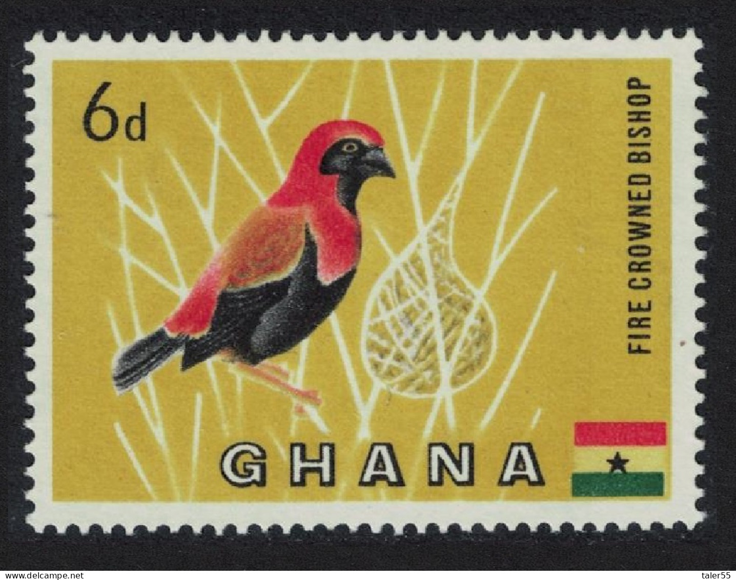 Ghana Red-crowned Bishop Bird 1959 MNH SG#220 MI#55 - Ghana (1957-...)